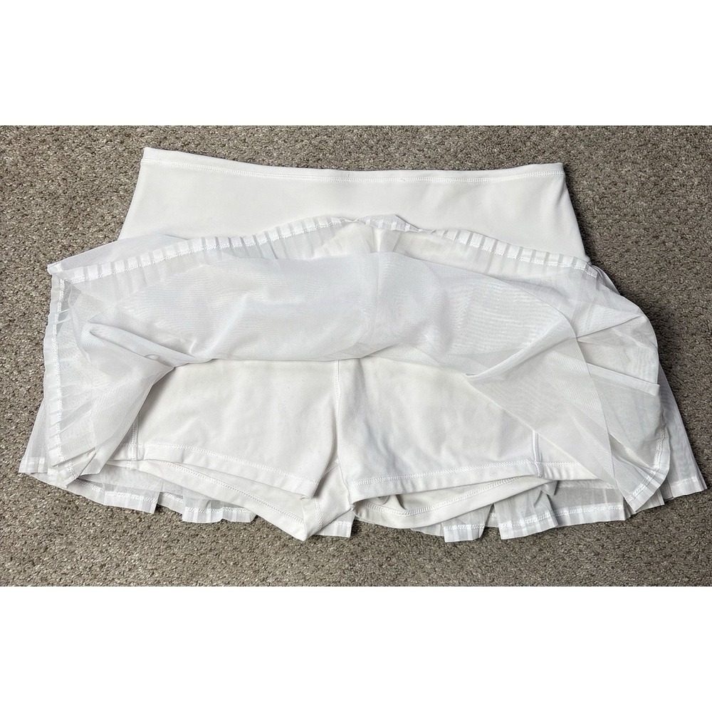 Ibkul White Pleated Pull On Skort Womens L Pockets Pickleball Golf Athleisure - Picture 3 of 7